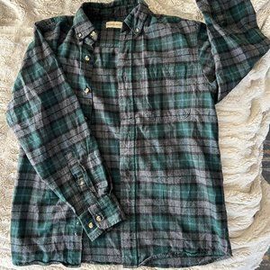 Gray and Forest Green Flannel